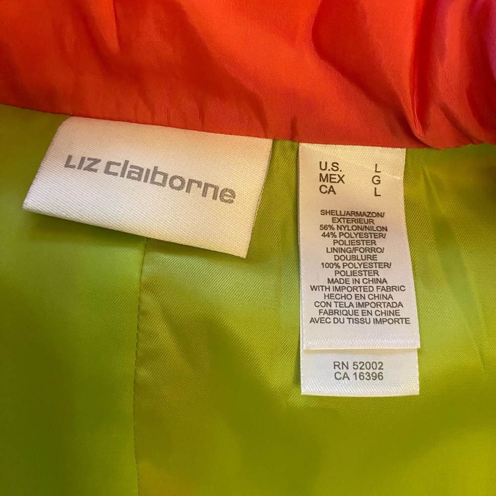Liz Claiborne Redish and Lime Quilted Vest - Picture 5 of 7